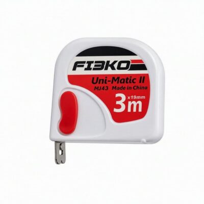 متر نواری ۳ متری فیسکو (FISKO) سری Uni-Matic II مدل MJ43 | نوار ۱۹ میلی‌متری با قفل دقیق و بدنه مقاوم