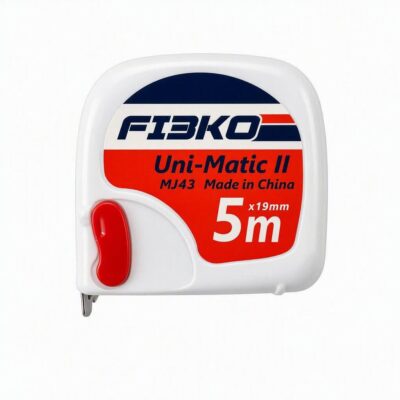 متر نواری ۵ متری فیسکو (FISKO) سری Uni-Matic II مدل MJ43 | نوار ۱۹ میلی‌متری با بدنه مقاوم و قفل خودکار